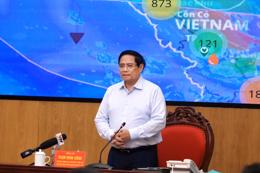 Thủ tướng Phạm Minh Chính phát biểu tại cuộc họp. (Ảnh: Phạm Tâm)