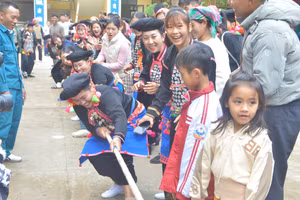 Nhân dân thi kéo co.