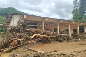 Trường Mầm non Na Phát, xã Na Son, tỉnh Điện Biên bị thiệt hại nặng về cơ sở vật chất.