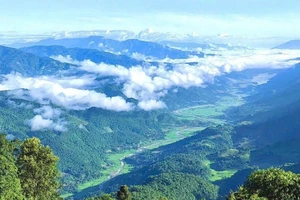 Trung tâm xã Mường Tùng nhìn từ trên cao.