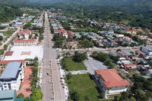 Trung tâm xã Mường Nhé nhìn từ trên cao.