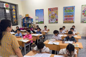 Một tiết dạy học của cô trò vùng cao Điện Biên.