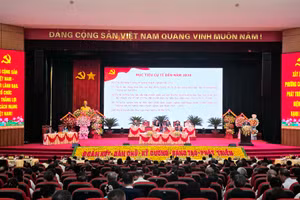 Quang cảnh Đại hội Đảng bộ phường Cam Đường, tỉnh Lào Cai.