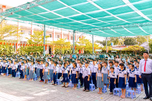 Học sinh Trường Tiểu học Bình Lợi trong dịp khai giảng năm học 2025-2026.