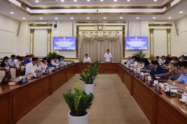 Toàn cảnh buổi làm việc của đoàn khảo sát của Ủy ban Văn hóa và xã hội của Quốc hội với UBND TPHCM.