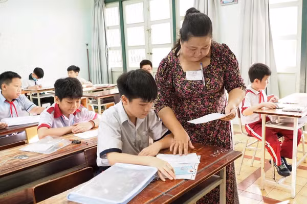Học sinh tham gia khảo sát vào lớp 6 THCS và THPT Trần Đại Nghĩa.