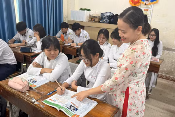 Giờ học tiếng Anh của học sinh Trường THPT Bình Tân (phường Bình Tân, TPHCM).
