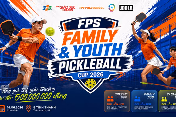 Không đơn thuần là một giải đấu thể thao, FPS Family & Youth Pickleball Cup 2026 được xây dựng như một hoạt động cộng đồng hướng tới việc tăng cường sự gắn kết giữa gia đình và nhà trường, đồng thời khuyến khích thế hệ trẻ hình thành lối sống tích cực thông qua vận động và trải nghiệm thực tiễn.