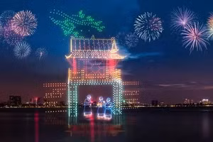 Hà Nội: 2.025 drone trình diễn chào năm mới tại Hồ Tây