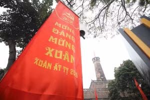 Hà Nội: Đường phố rực rỡ cờ hoa ‘mừng Đảng mừng Xuân’