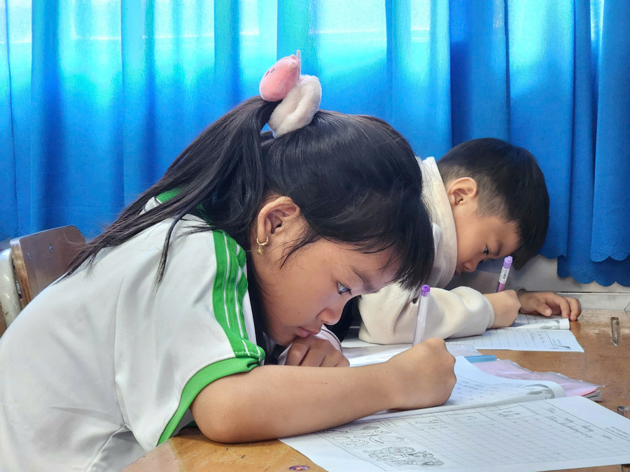 Học sinh Trường Tiểu học An Phú (phường An Phú, TPHCM).