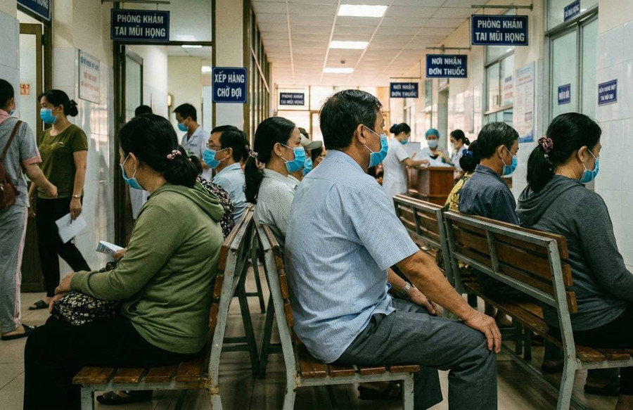 Người dân xếp hàng chờ khám bệnh. (Ảnh minh họa)