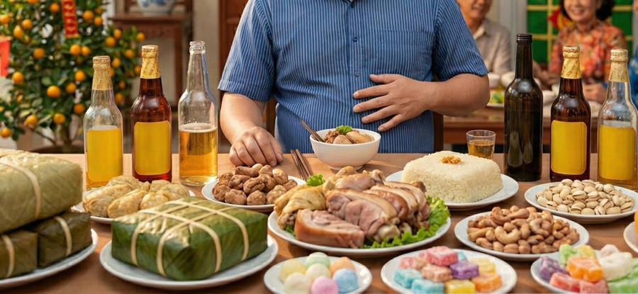 Nam giới tăng cân nhiều sau những ngày Tết. (Ảnh minh họa).
