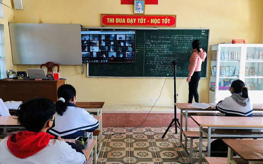 Lớp học thông minh Trường TH-THCS An Vũ (xã Phụ Dực, Hưng Yên). Ảnh NVCC z7094333900262-522a26acac891ad433d95d5e60e49132.jpg