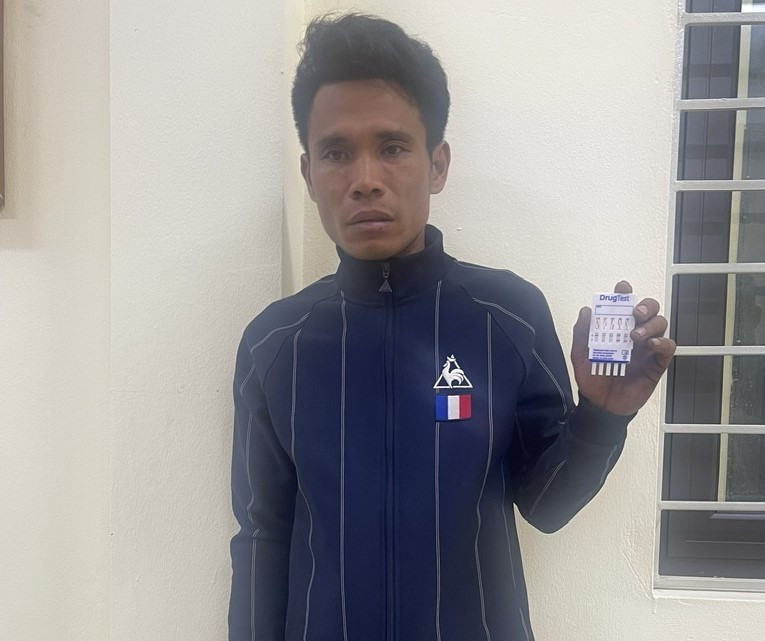 Đối tượng Vũ Đức Lâm tại cơ quan công an. Ảnh: Công an tỉnh Hưng Yên.