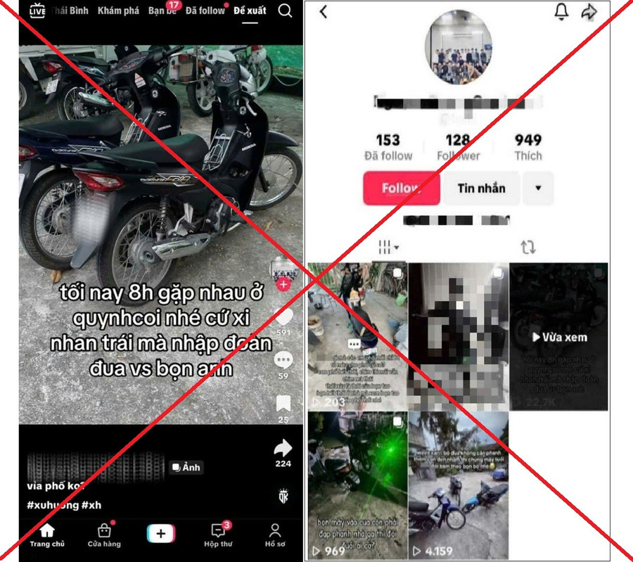 Video có nội dung cổ xúy hành vi đua xe trái phép, trên TikTok cá nhân của N.D.D. Ảnh Công an tỉnh Hưng Yên. anh-1-video-ngan-tren-tiktok-co-noi-dung-co-xuy-hanh-vi-dua-xe-trai-phep.jpg