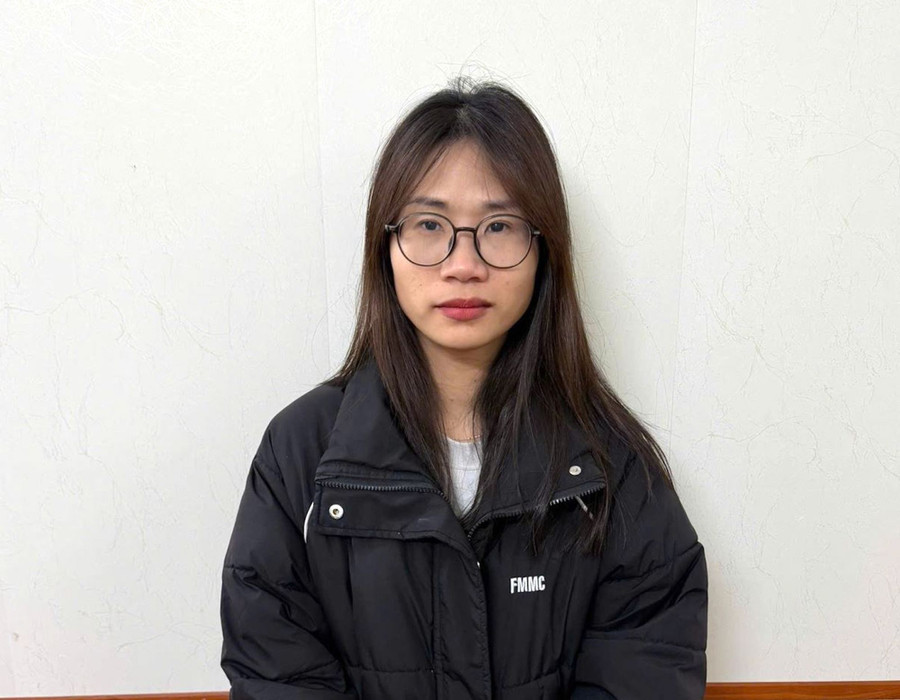 Trương Thị Hoài tại cơ quan công an. Ảnh: Công an tỉnh Hưng Yên.