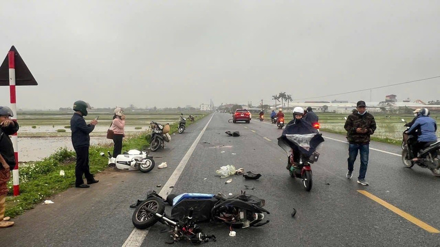 Hiện trường vụ tai nạn.