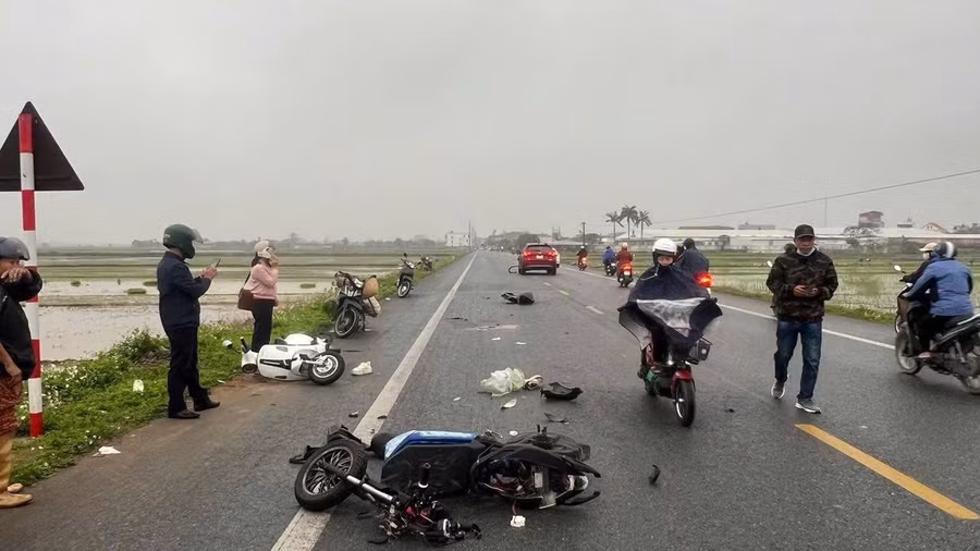 Hiện trường vụ tai nạn.