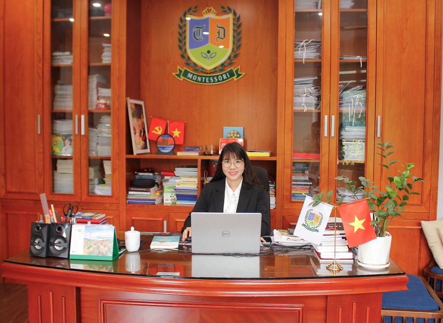 Thạc sĩ Nguyễn Thị Hưng – Hiệu trưởng Trường Mầm non Thiên Đức (phường Phố Hiến, Hưng Yên).