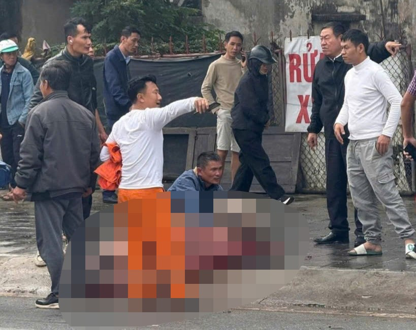 Hiện trường vụ nổ khí nén tại xã Tiền Hải, tỉnh Hưng Yên.