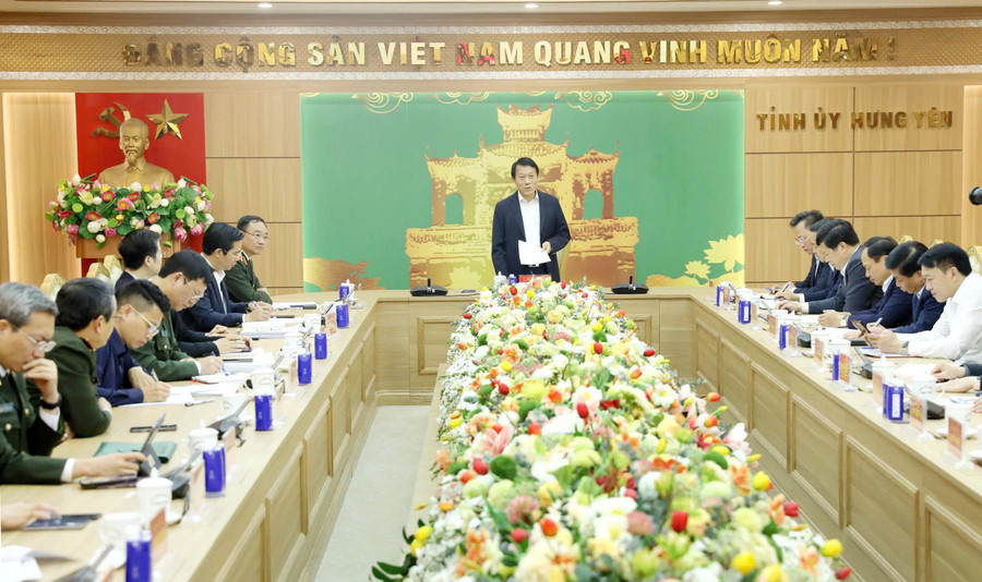 Hội nghị công bố Quyết định kiểm tra, giám sát năm 2026 đối với Ban Thường vụ Tỉnh ủy Hưng Yên.