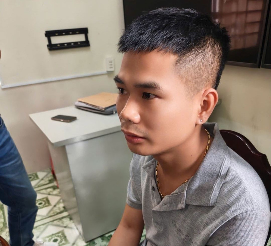 Đỗ Văn Hưng tại Cơ quan Công an. Ảnh Công an tỉnh Hưng Yên.