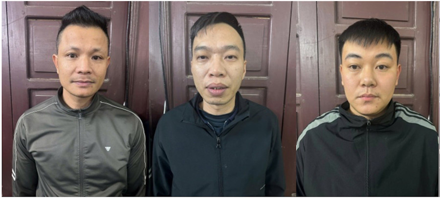 Hưng, Chiến, Trường (từ trái qua phải). Ảnh: Công an tỉnh Hưng Yên.