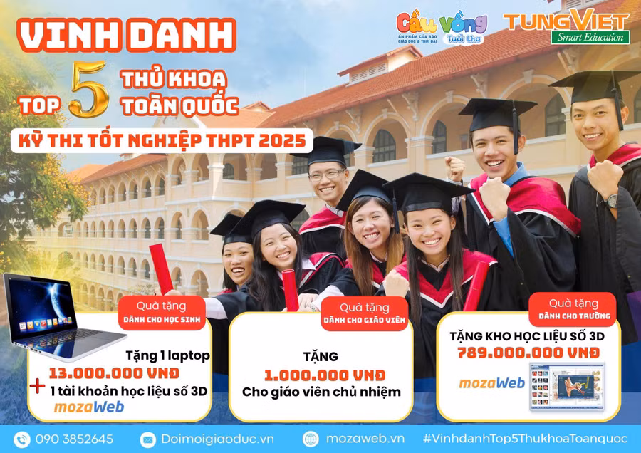 Vinh danh top 5 thủ khoa toàn quốc Kỳ thi tốt nghiệp THPT 2025