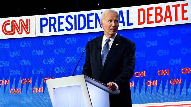 Tổng thống Mỹ Joe Biden tại màn tranh luận trên CNN.