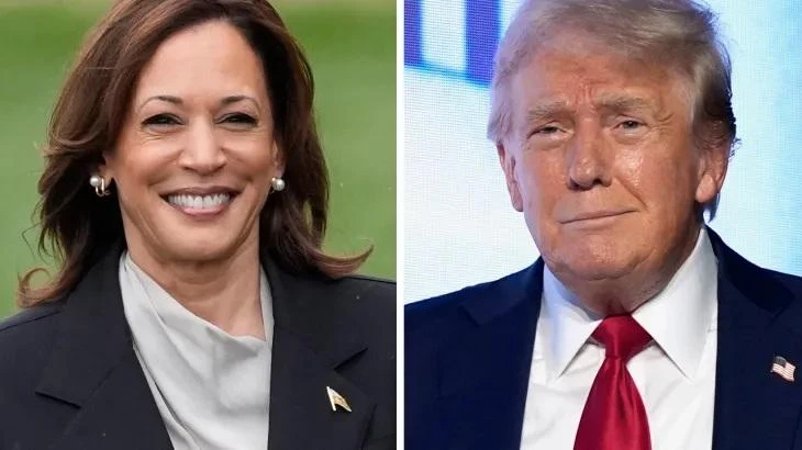 Phó Tổng thống Mỹ Kamala Harris và cựu Tổng thống Donald Trump.