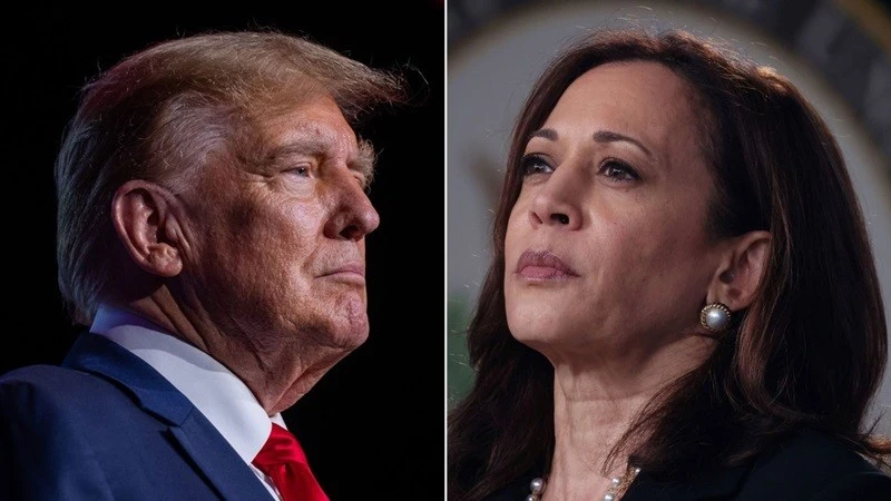 Ứng cử viên Donald Trump và đối thủ Kamala Harris.