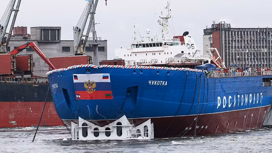 Video hạ thủy tàu phá băng hạt nhân Chukotka