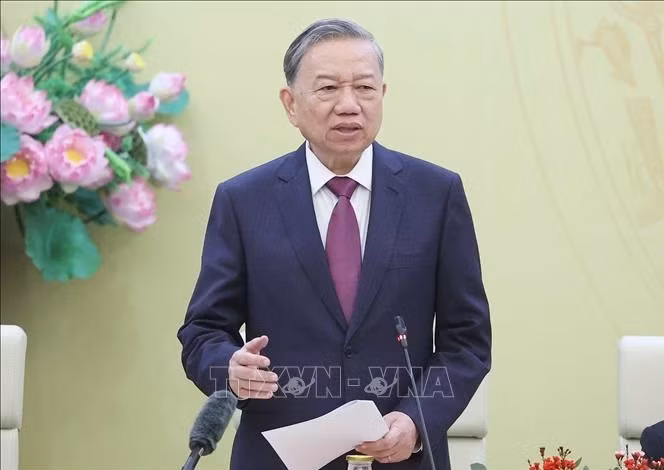 Tổng Bí thư Tô Lâm phát biểu chỉ đạo. (Ảnh: Thống Nhất/TTXVN)