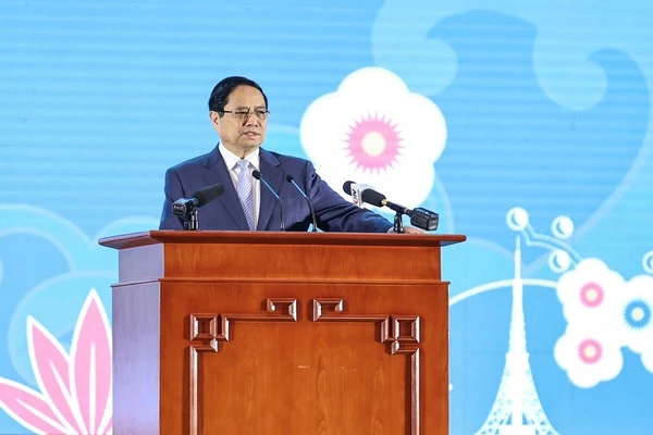 Thủ tướng Phạm Minh Chính phát biểu tại Diễn đàn. Ảnh: VGP/Nhật Bắc