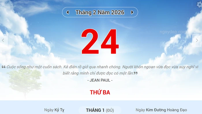 Lịch âm 24/2 - Xem lịch âm ngày 24/2