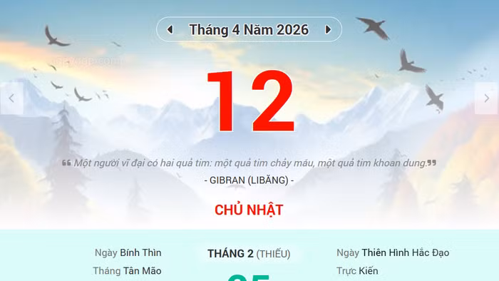 Lịch âm 12/4 - Xem lịch âm ngày 12/4