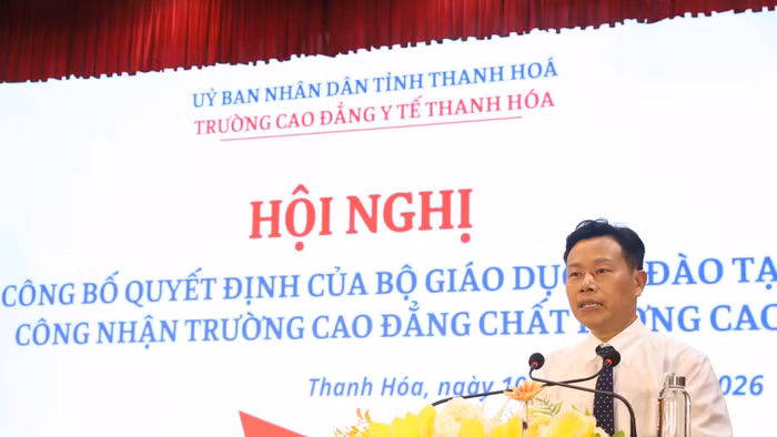 GS.TS Lê Quân, Thứ trưởng Bộ Giáo dục và Đào tạo, phát biểu tại hội nghị.