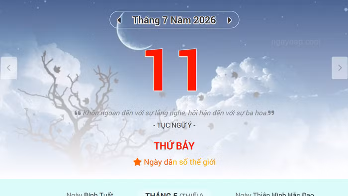 Lịch âm 11/7 - Xem lịch âm ngày 11/7