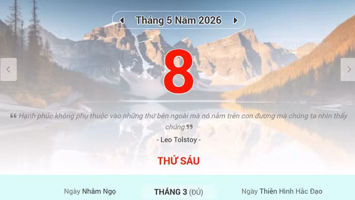 Lịch âm 8/5 - Xem lịch âm ngày 8/5