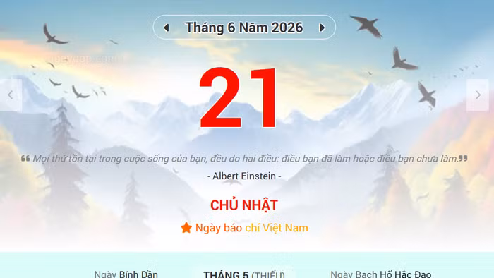 Lịch âm 21/6 - Xem lịch âm ngày 21/6