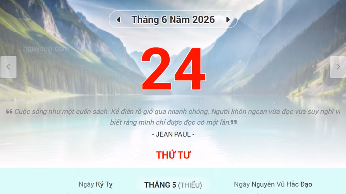 Lịch âm 24/6 - Xem lịch âm ngày 24/6