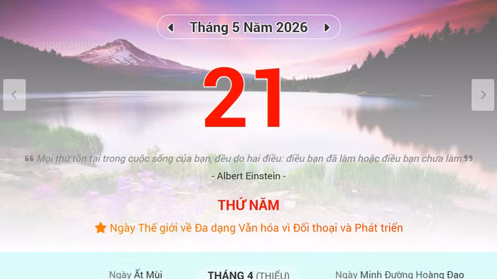 Lịch âm 21/5 - Xem lịch âm ngày 21/5