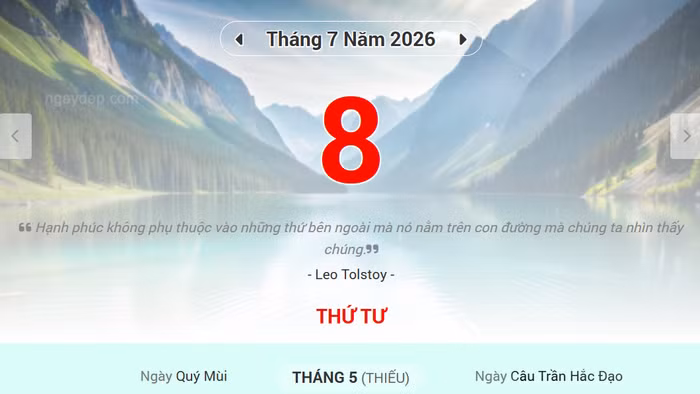 Lịch âm 8/7 - Xem lịch âm ngày 8/7