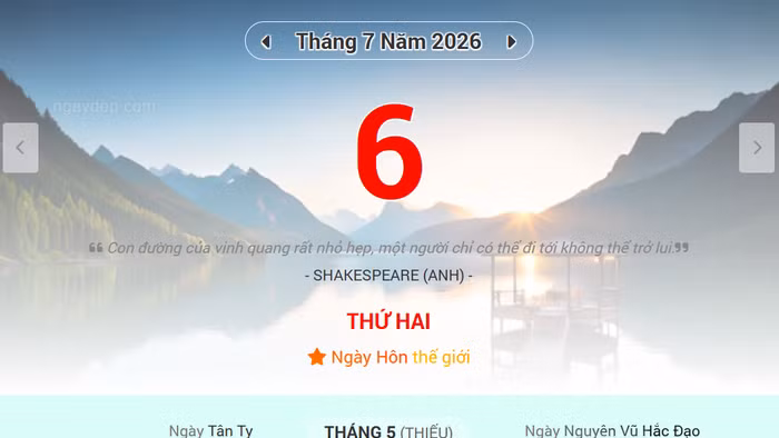 Lịch âm 6/7 - Xem lịch âm ngày 6/7