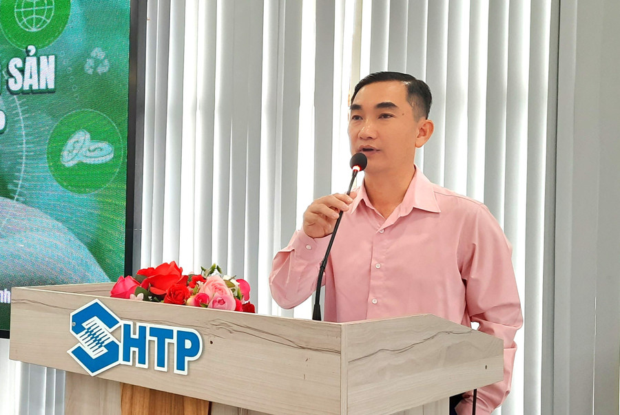 Ông Quách Anh Sen, Phó Giám đốc phụ trách Vườn ươm Doanh nghiệp công nghệ cao, Khu Công nghệ Cao TPHCM phát biểu tại hội thảo. Ảnh: Phúc Uyên. esg-shtp-ic.jpg