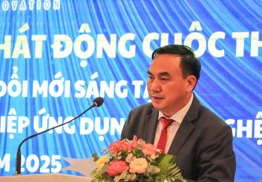 Ông Phạm Đình Dũng, Trưởng Ban Quản lý Khu Nông nghiệp Công nghệ cao TPHCM phát biểu tại sự kiện. Ảnh: Phúc Uyên. phat-dong-thi-khoi-nghiep-nong-nghiep-2.jpg