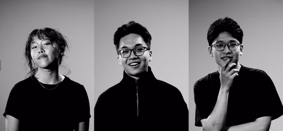 Nhóm sinh viên từ trái sang phải: Minh Anh, Nguyên Khôi, Gia Bảo. Ảnh: NVCC.