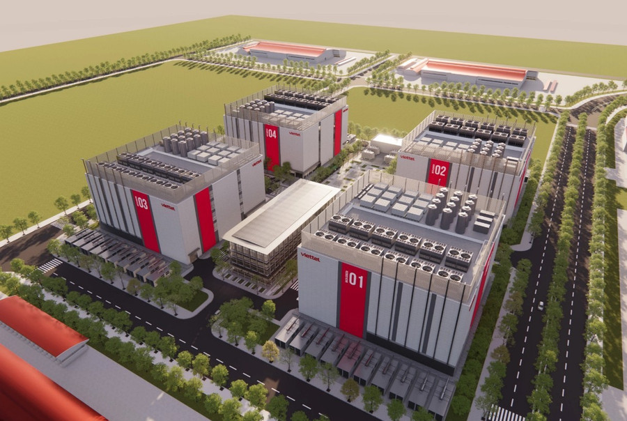 Phối cảnh Trung tâm dữ liệu công suất 140 MW của doanh nghiệp vừa khởi công tại Khu Công nghiệp Tân Phú Trung, TPHCM hồi tháng 4.