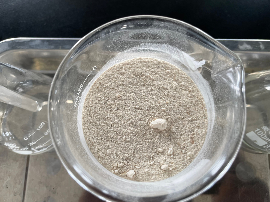 Thành phẩm từ một công đoạn tạo muối từ mai mực của nhóm nghiên cứu. Ảnh: Hà An. 8e52da9d2048a916f059.jpg